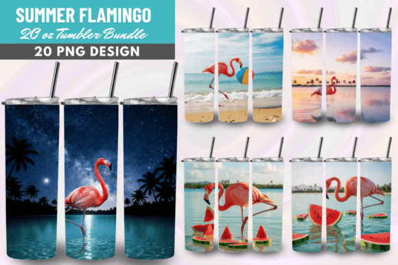 Download Summer Flamingo 20oz Tumbler Wrap Design - Tumbler wrap design Collection