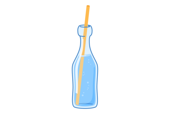 Download Glass Bottle with Straw. Drink Container - Premium Resources