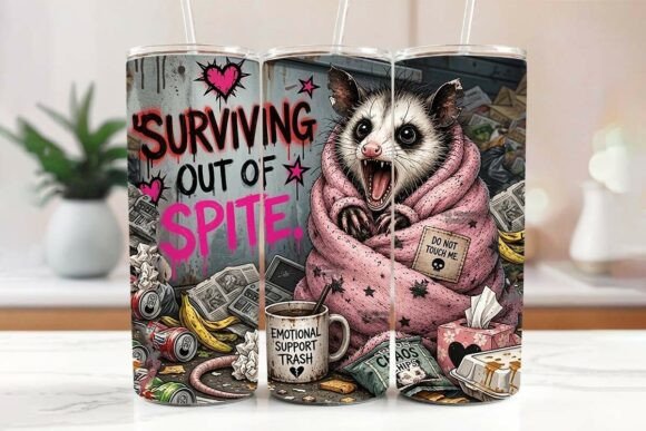 Download Cute Opossum 20oz Skinny Tumbler Wrap - Skinny tumbler Collection