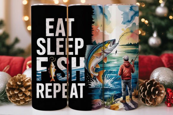 Download Eat Sleep Fish Repeat Skinny Tumbler - Skinny tumbler Collection