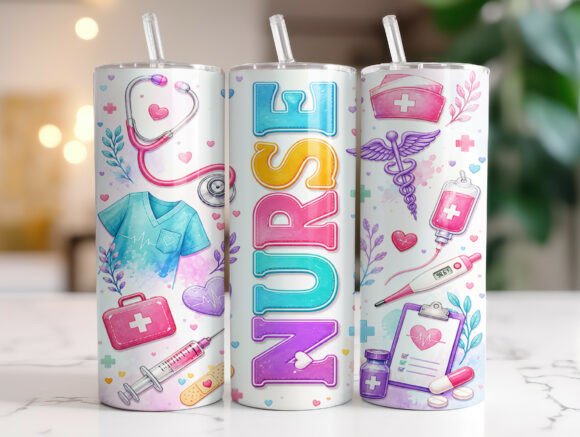 Download Pastel Nurse 20oz Skinny Tumbler Wrap - Skinny tumbler Collection