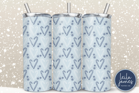 Download Blue Candy Canes Skinny Tumbler Wrap - Skinny tumbler Collection