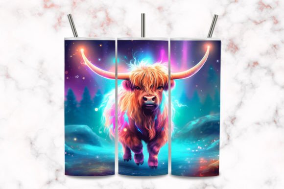 Download Neon Color Cow 20oz Tumbler Wrap Design - Tumbler wrap design Collection