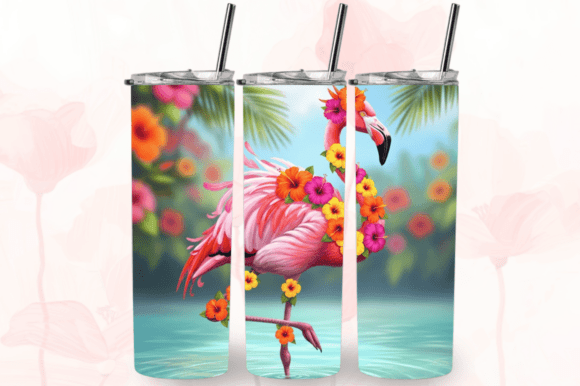 Download Summer Flamingo 20oz Skinny Tumbler Wrap - Skinny tumbler Collection