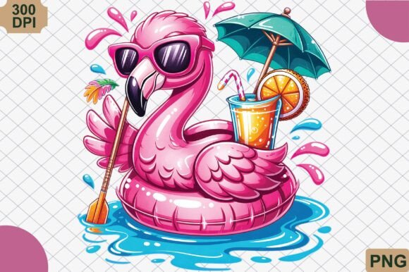 Download Cute Flamingo Pool Float Summer PNG - Float Collection