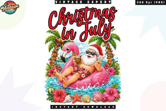 Download Christmas in July Santa Flamingo Float - Float Collection