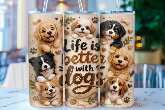 Download Life is Better with Dogs Skinny Tumbler - Skinny tumbler Collection