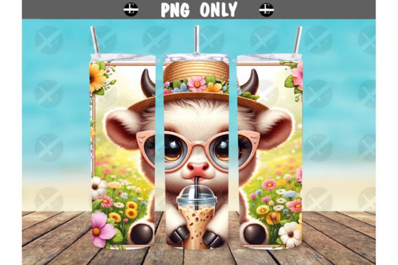 Download Highland Cow Summer Skinny Tumbler Wrap - Skinny tumbler Collection