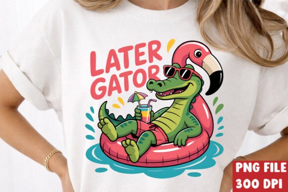 Download Pool Float Flamingo Gator PNG T-Shirt - Float Collection