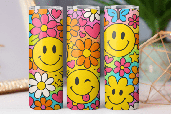 Download Daisy Smile Flower Tumbler Wrap Design - Tumbler wrap design Collection